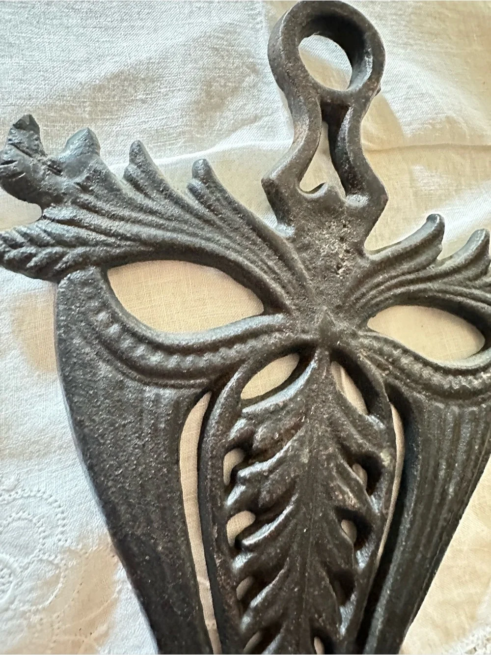 Vintage Cast Iron Wall Trivet Masquerade Mask Gothic Halloween Decor